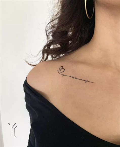 collarbone tattoo|name tattoo on collarbone female.